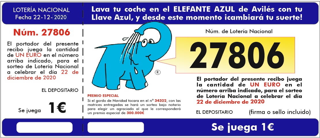 Participación del 27806 de la Lotería Navidad 2020
